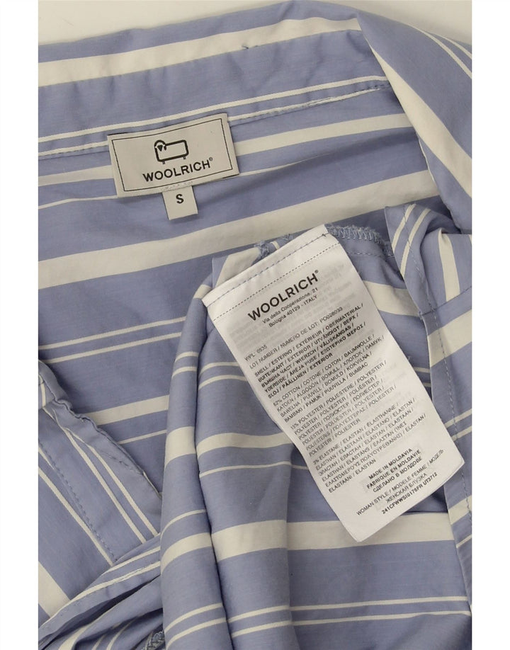 Damska bluzka koszulowa oversize z rękawem 3/4 Woolrich UK 10 w małe niebieskie paski