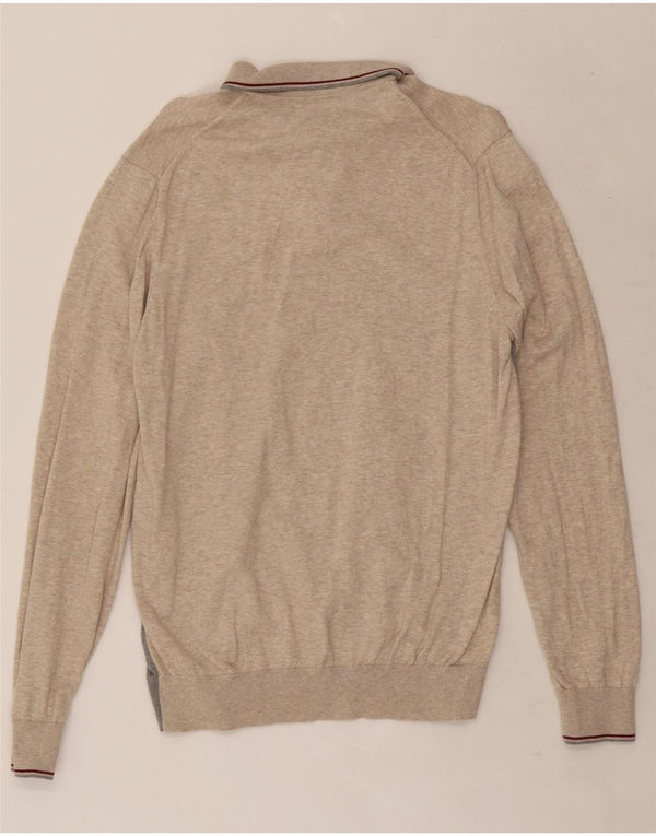 Marks & Spencer Męski sweter polo w kolorze średniobeżowym