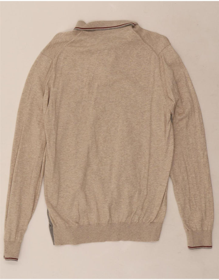 Marks & Spencer Męski sweter polo w kolorze średniobeżowym