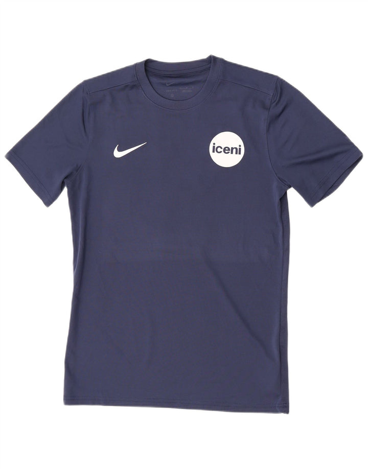 Męska koszulka z grafiką Nike Dri Fit, średni granatowy poliester