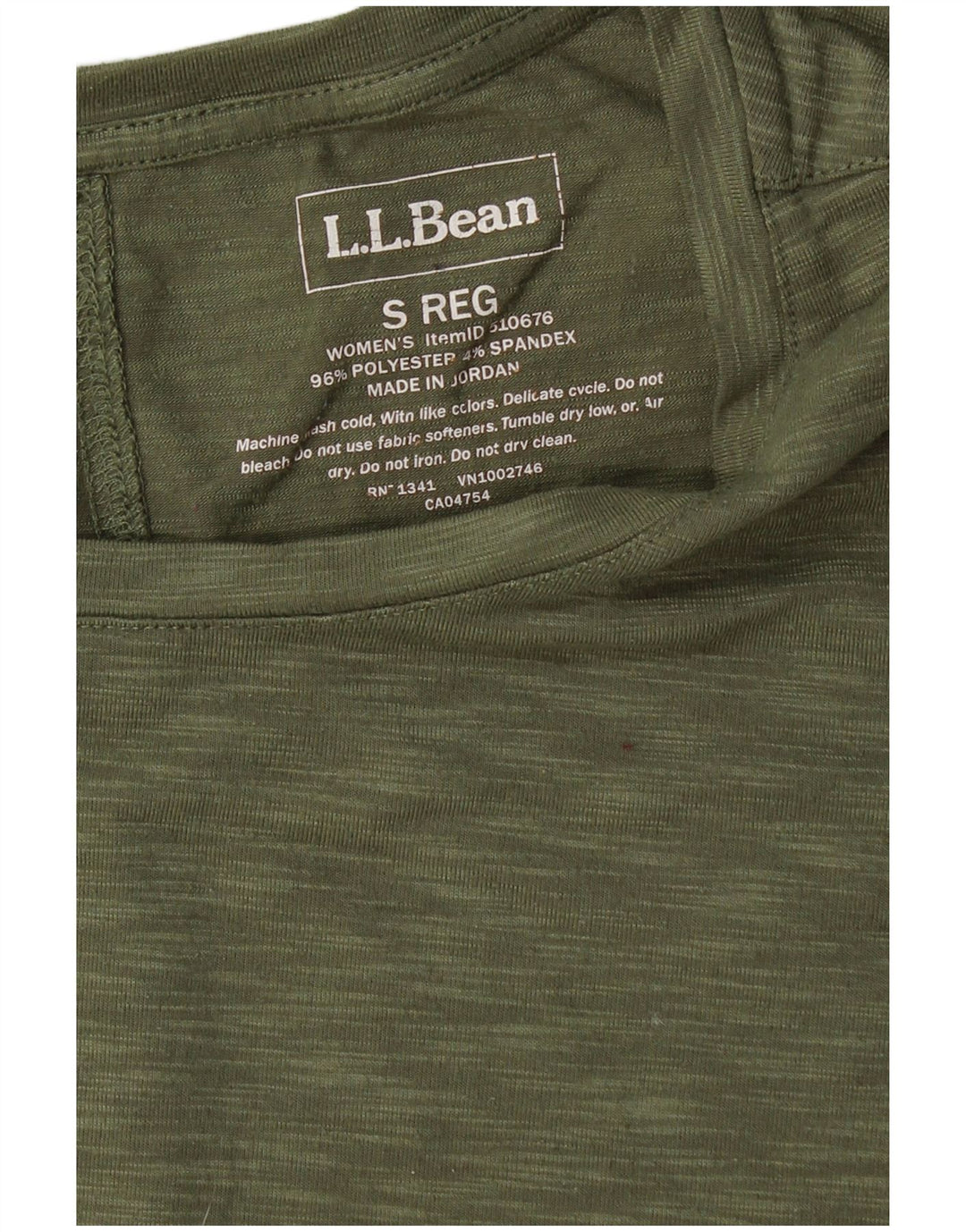 T-shirt damski L.L.BEAN Top UK 10, mały, khaki, nakrapiany poliester