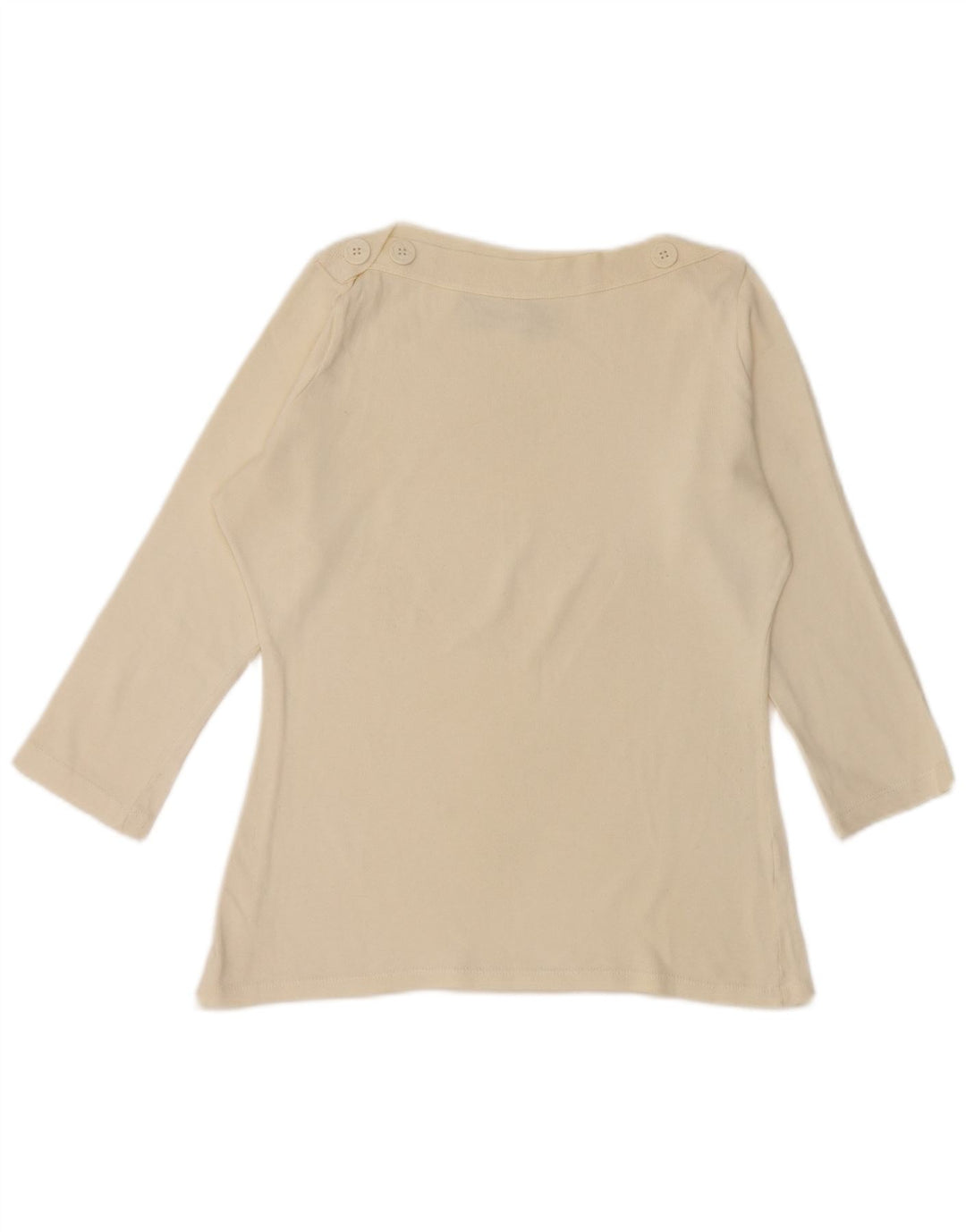 Top damski Zara z rękawem 3/4, UK 14, duży, biały, bawełniany