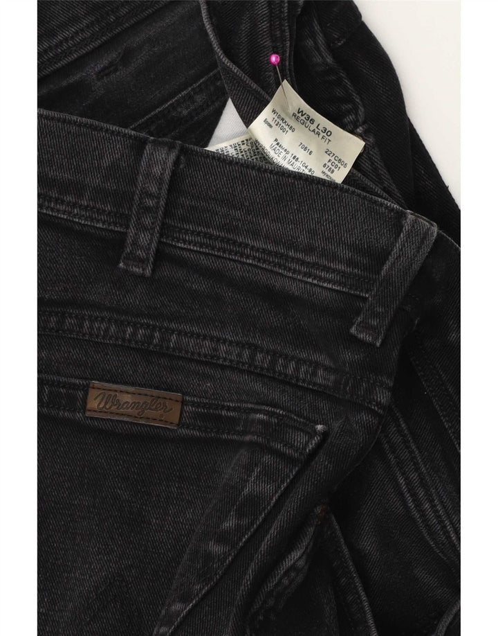 Męskie proste dżinsy Wrangler W36 L30, czarna bawełna