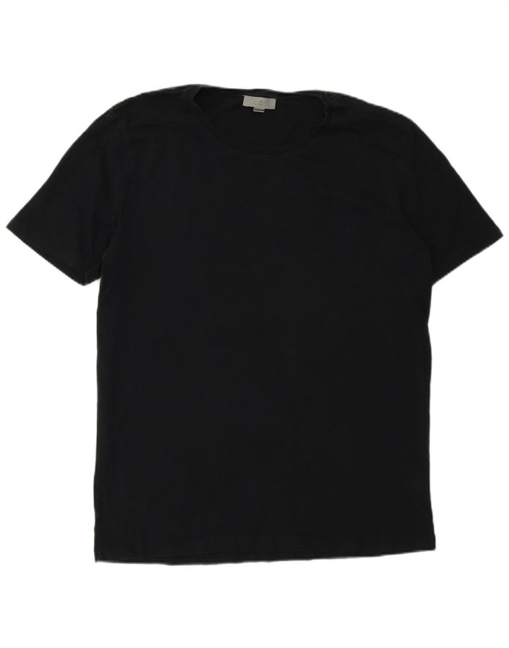 Cos Męski T-shirt Top Średni Czarny Bawełniany