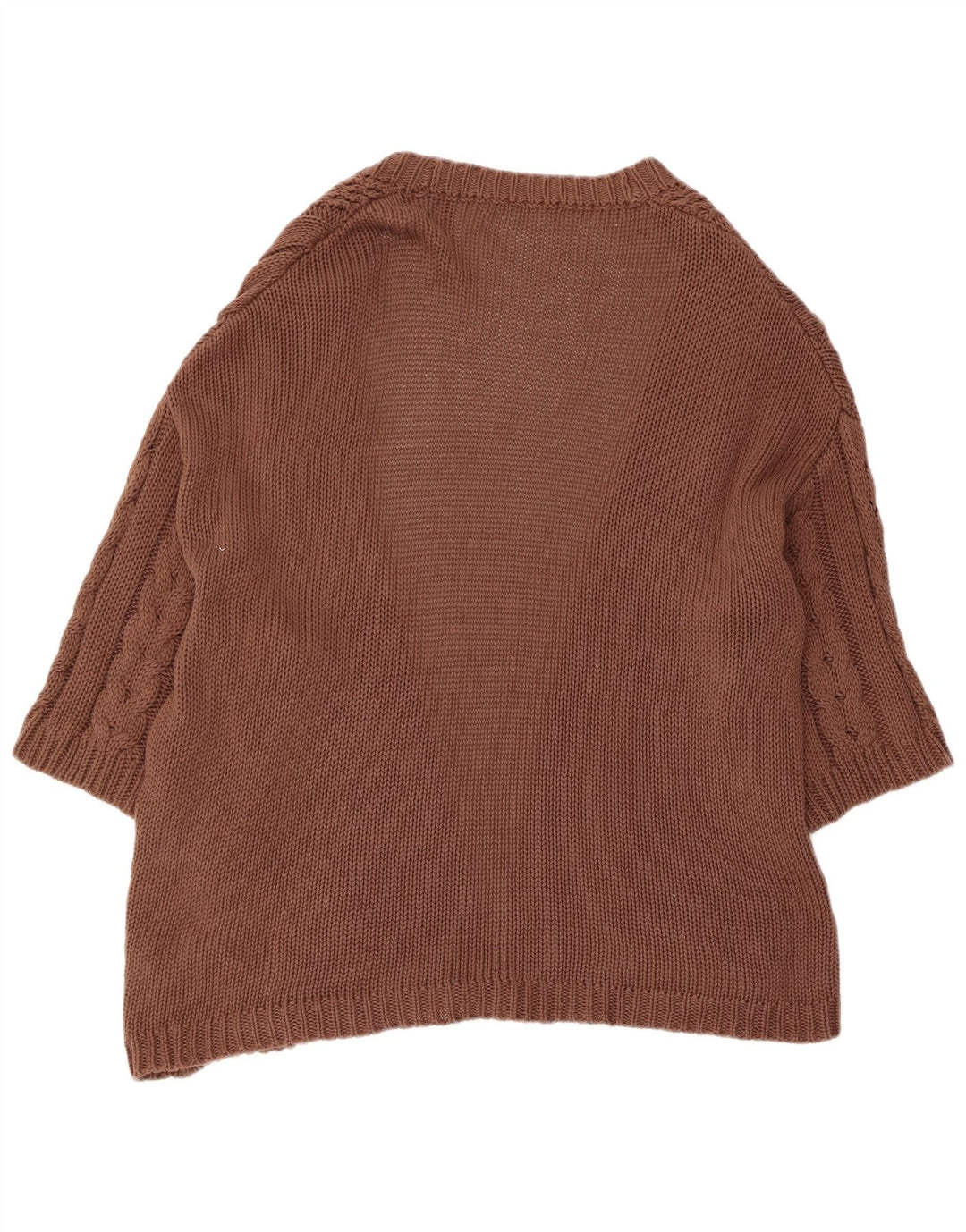 Marks & Spencer Damski sweter rozpinany z rękawem 3/4, UK 14, średni brąz