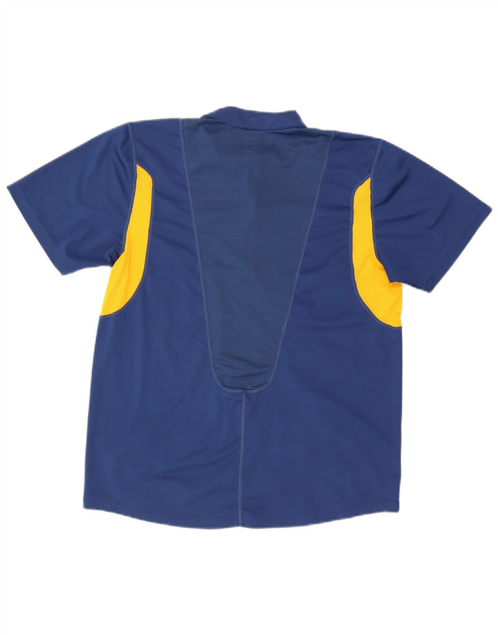 Męski T-shirt Nike z zamkiem błyskawicznym, UK 38/40, średni niebieski, poliester z blokami kolorów