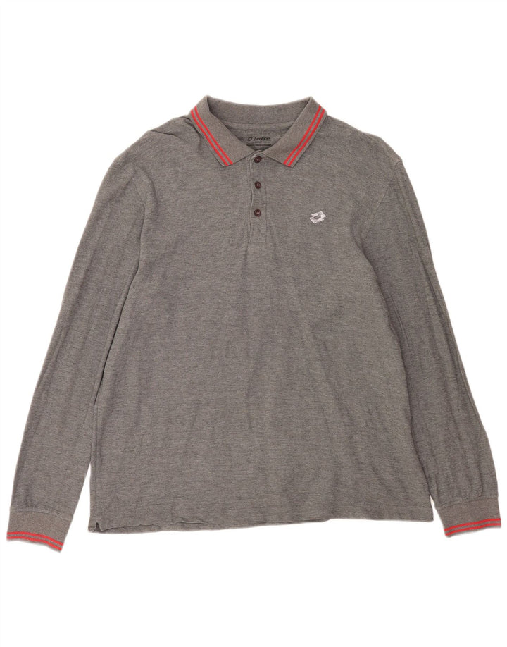 Męska koszulka polo Lotto z długim rękawem, 2XL, szara