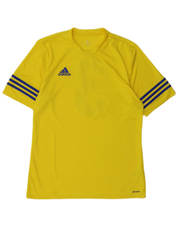 Męska koszulka Adidas Climalite Graphic Top, średni żółty poliester