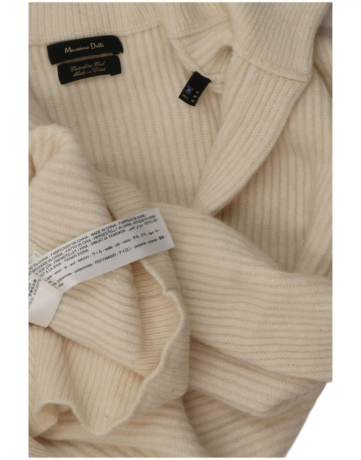Damski sweter polo Massimo Dutti UK 14 Średni złamanej białej wełny