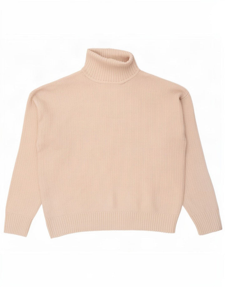 Marks & Spencer Damski sweter z golfem, UK 16, duży, beżowy poliester