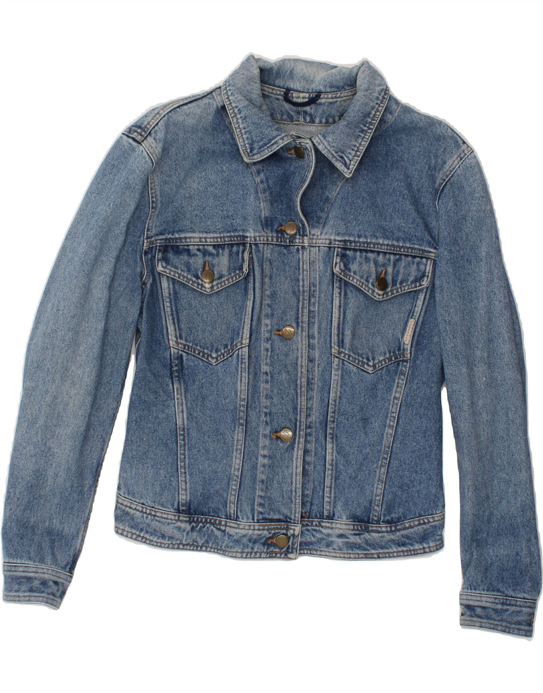 STEFANEL Womens Crop Denim Jacket UK 12 Medium Blue Vintage Stefanel and Second-Hand Stefanel from Messina Hembry 