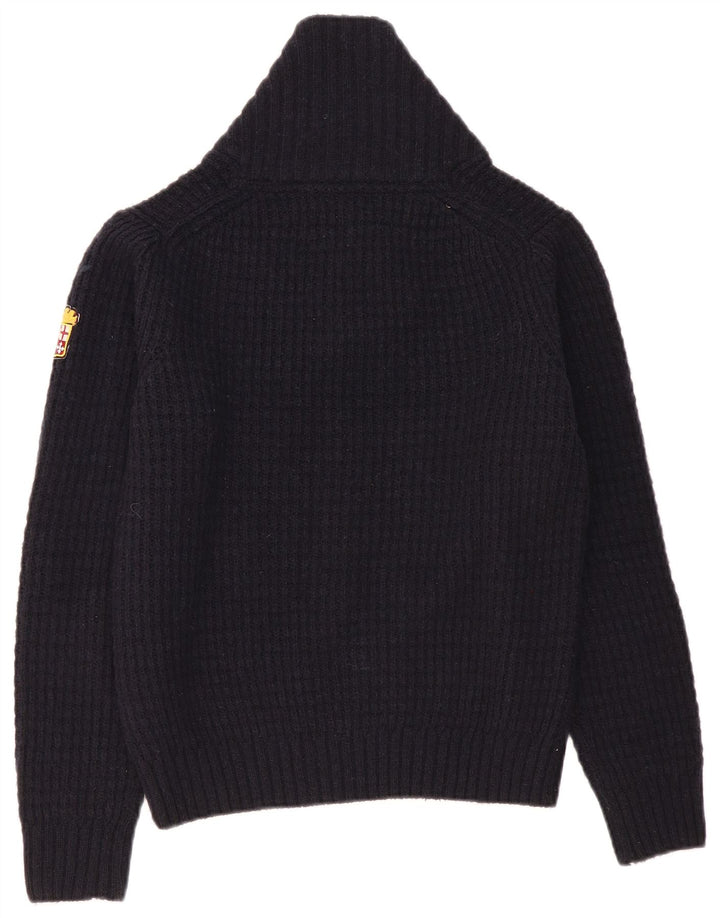 Sweter damski MARINA MILITARE z szalowym dekoltem UK 10, mały, granatowy