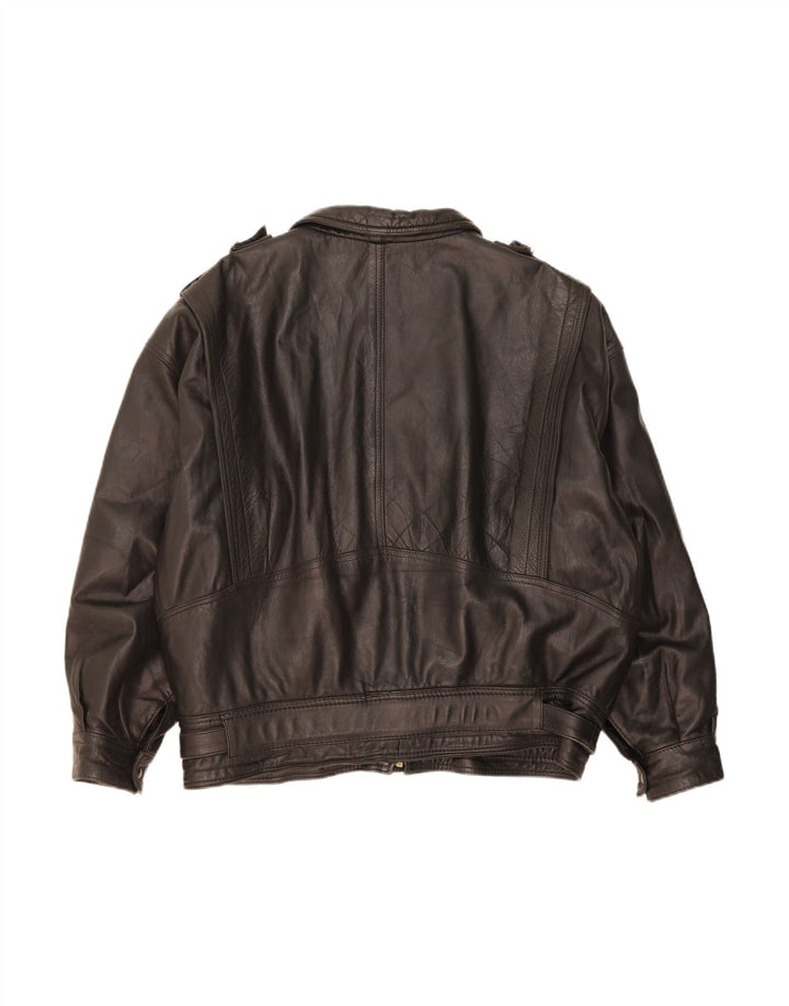 Męska kurtka skórzana VINTAGE UK 44 2XL Czarna skóra