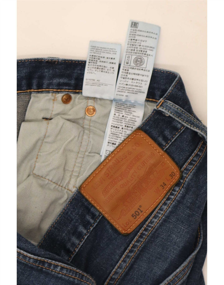 Męskie jeansy Levi's 501 Straight W34 L30 Niebieskie bawełniane