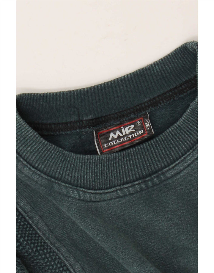 Vintage męska bluza sweter XL niebieska bawełna