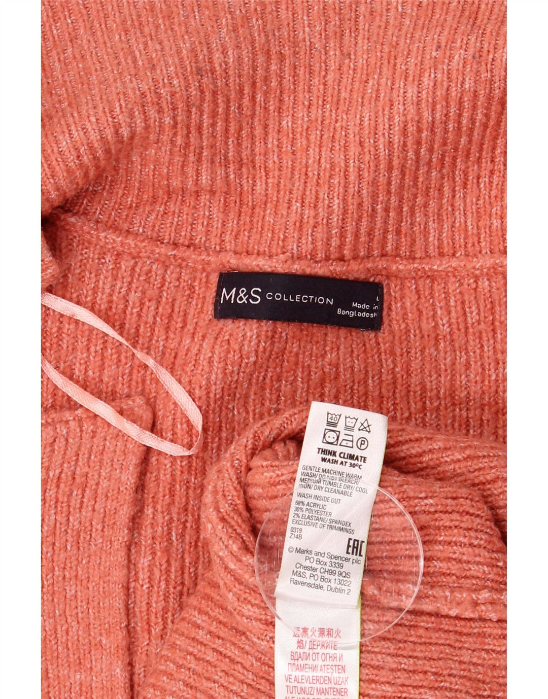 MARKS & SPENCER Damski sweter o przedłużonym fasonie, UK 16, duży pomarańczowy