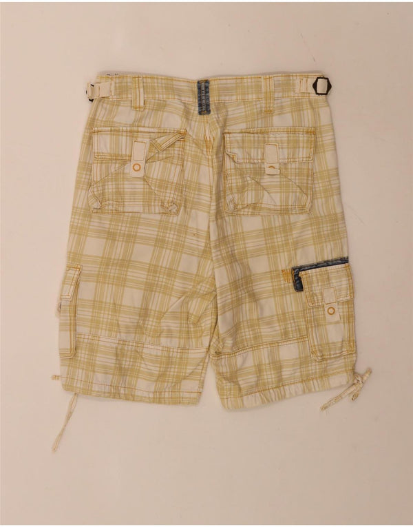 Męskie szorty cargo w stylu vintage, regularne IT 48 Medium W34, beżowa krata