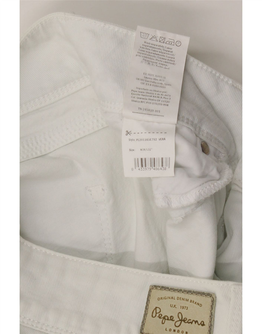 PEPE JEANS Womens Slim Jeans W29 L32 White Cotton Vintage PEPE Jeans and Second-Hand PEPE Jeans from Messina Hembry 
