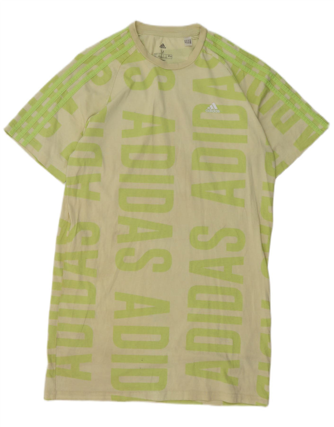 Damska sukienka t-shirtowa ADIDAS z grafiką UK 12/14, średnia zielona bawełna