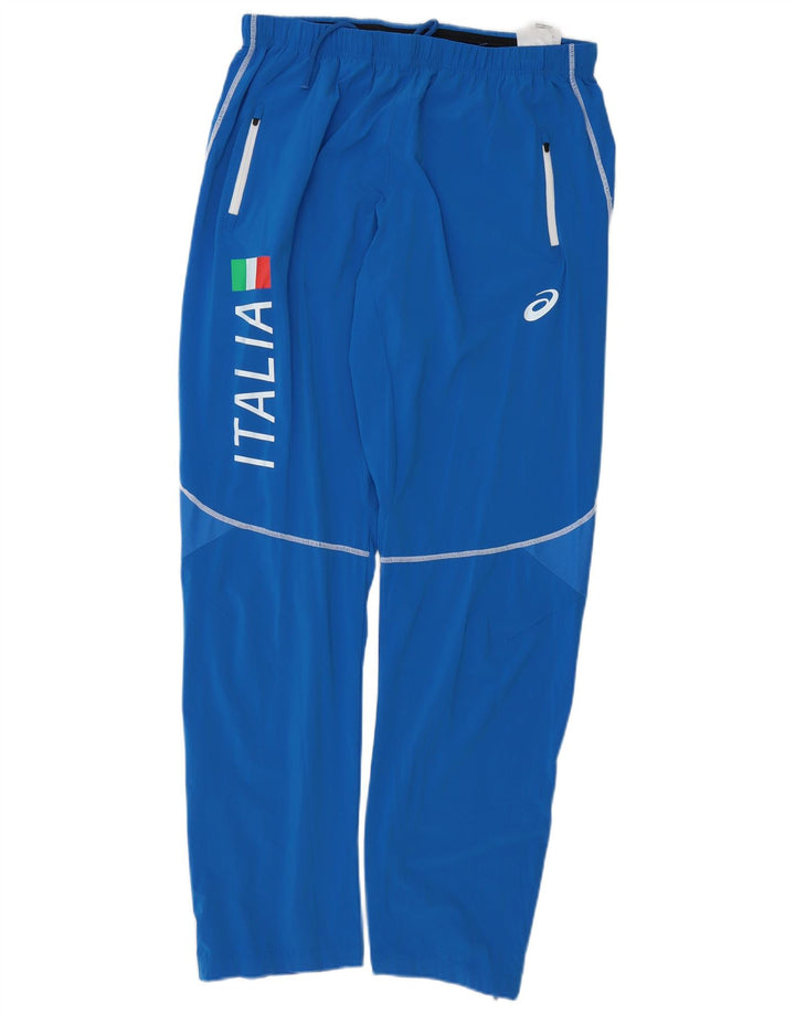 Męskie spodnie dresowe Asics Italia z grafiką XL, niebieskie, poliestrowe