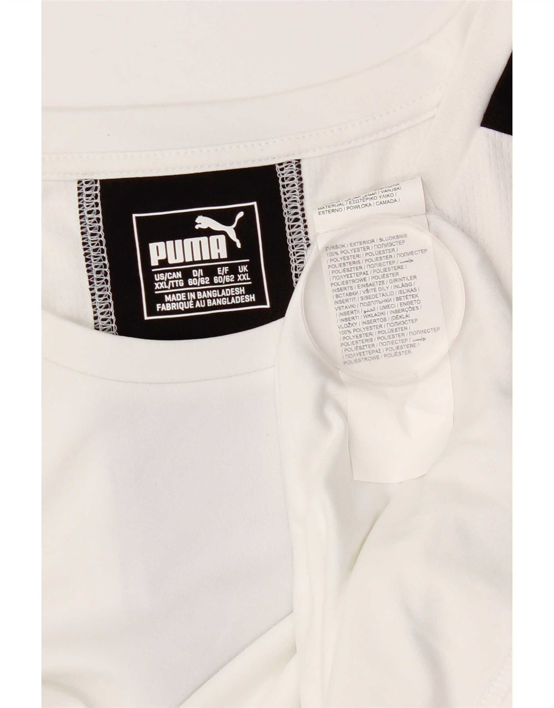 Męski T-shirt PUMA Top 2XL Biały poliester z blokami kolorów