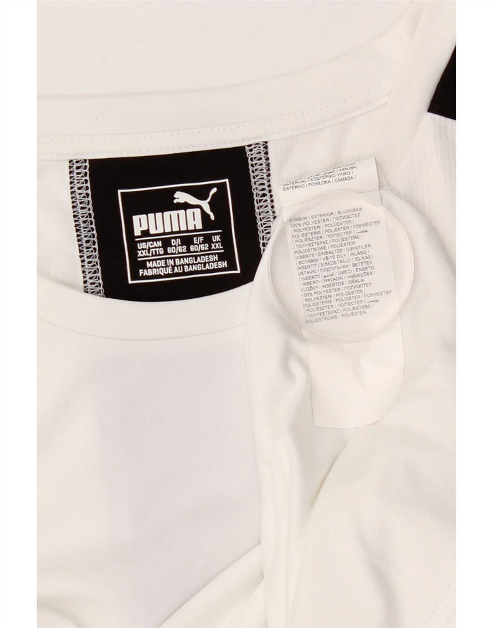 Męski T-shirt PUMA Top 2XL Biały poliester z blokami kolorów