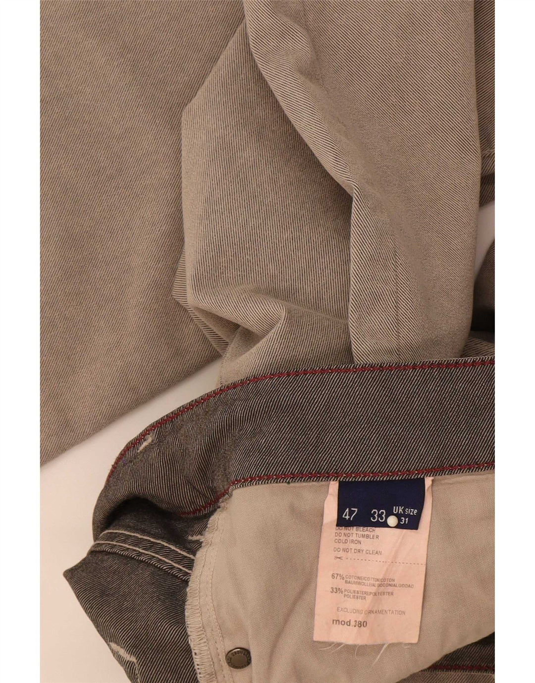 Męskie proste dżinsy Trussardi W31 L33 Szara bawełna