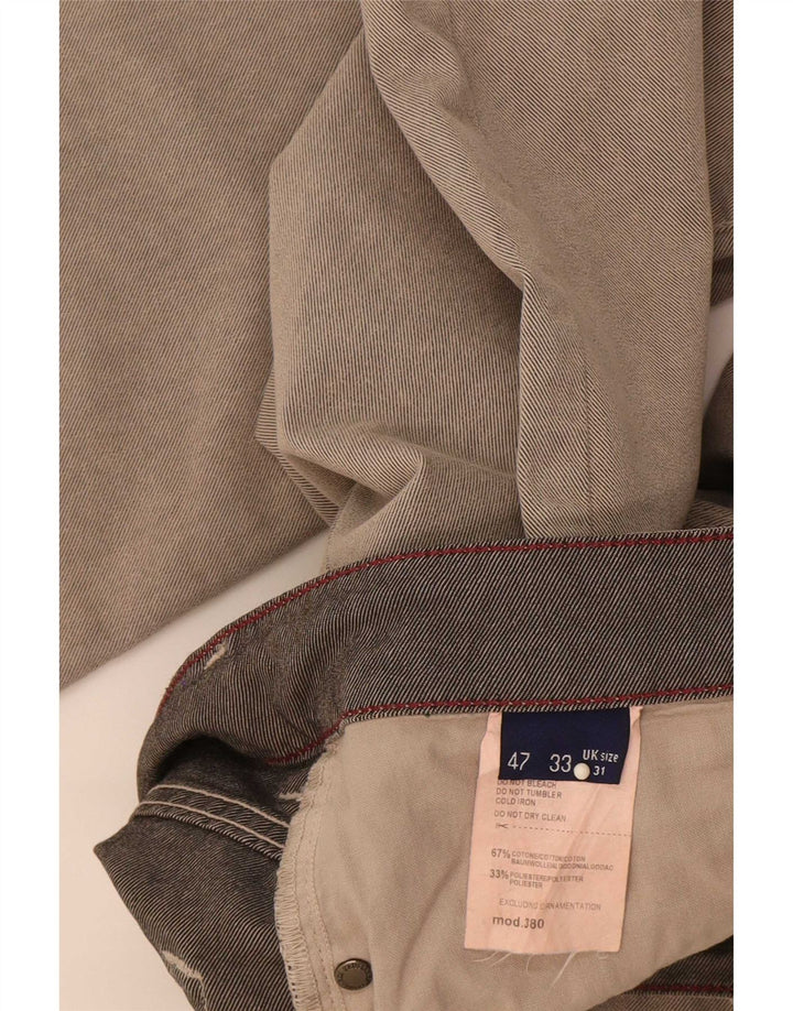 Męskie proste dżinsy Trussardi W31 L33 Szara bawełna