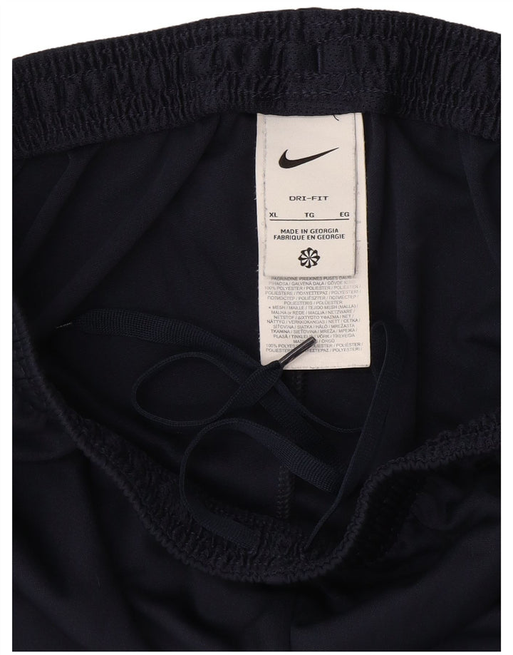 Męskie spodnie dresowe Nike Dri Fit XL, granatowe, z blokami kolorów, poliestrowe