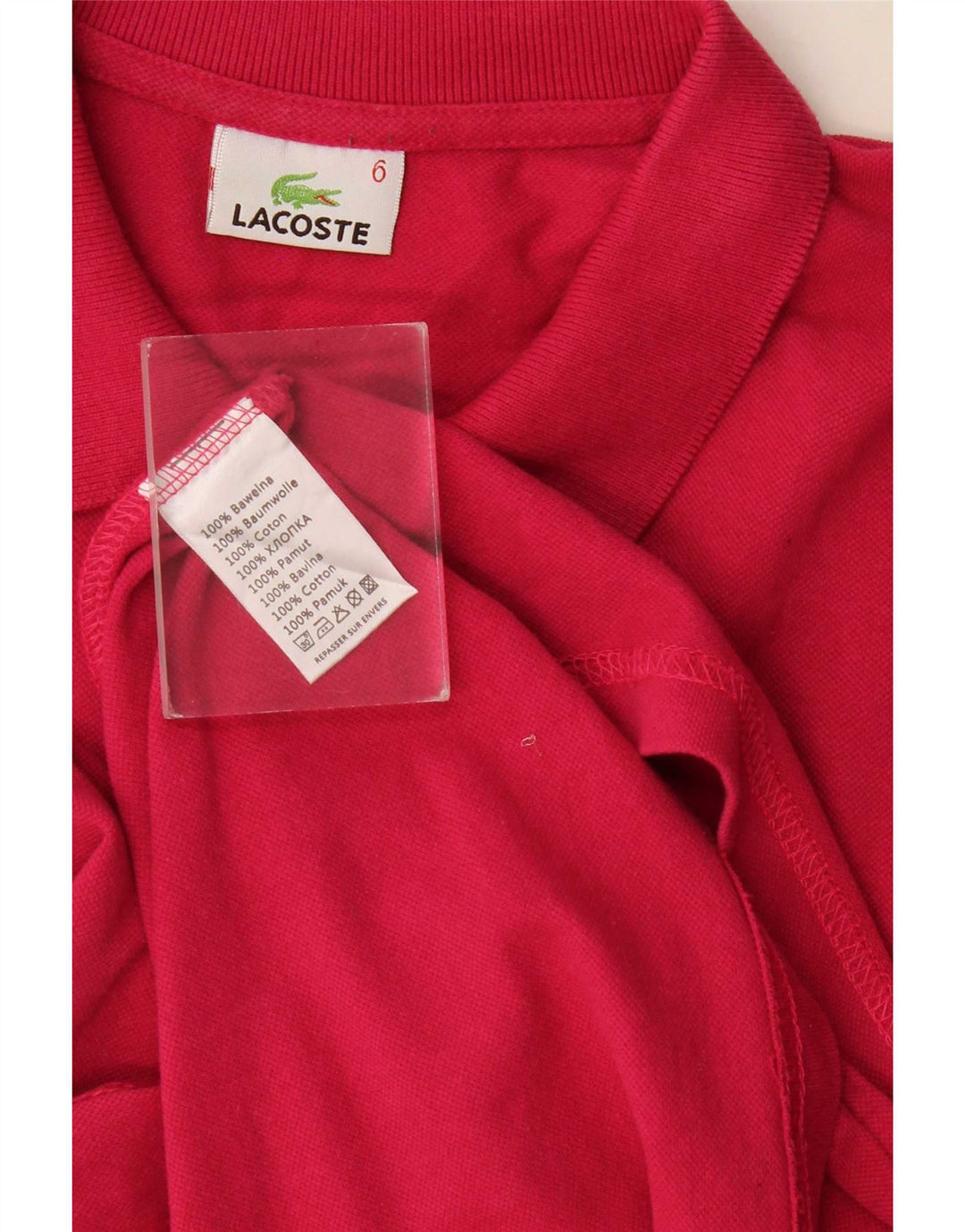 Męska koszulka polo Lacoste, rozmiar 6, XL, różowa, bawełniana