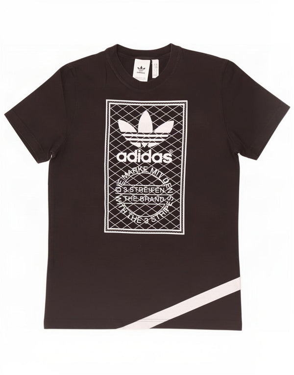 Męska koszulka z grafiką Adidas, średnia, czarna bawełna