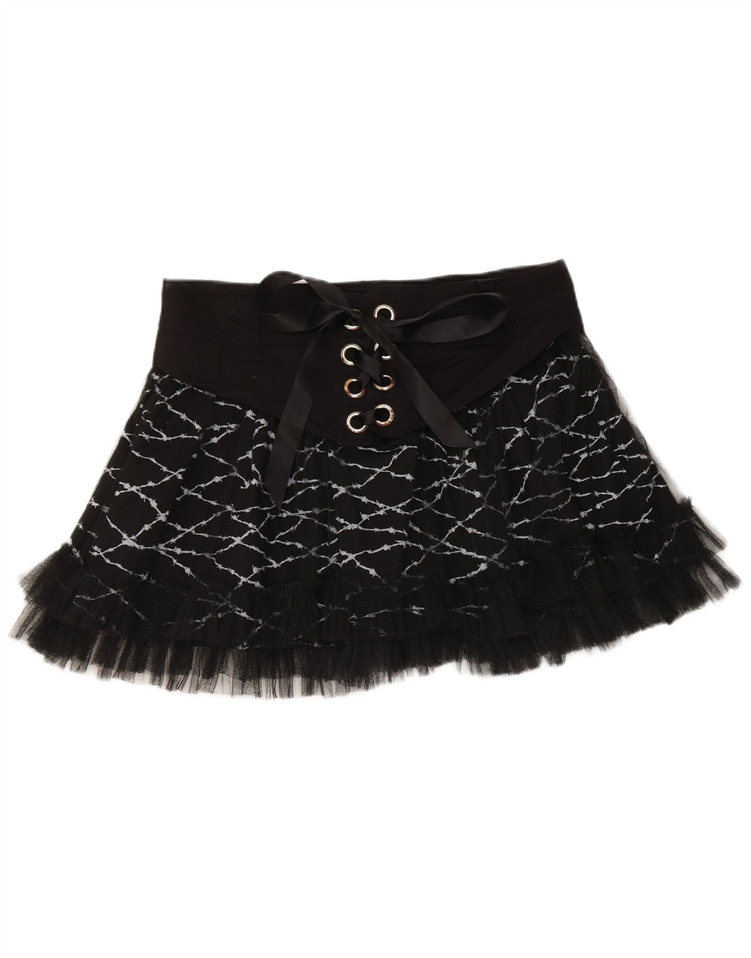 HELL BUNNY Damska spódnica Mini Tutu XL W36 Czarna bawełna