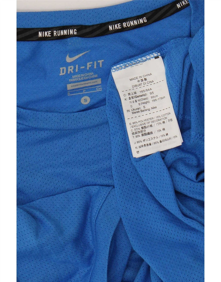 Męski T-shirt Nike Dri Fit, mały, niebieski, poliestrowy