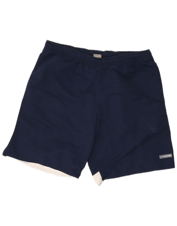 Męskie spodenki sportowe Nike XL, granatowe, z blokami kolorów, poliestrowe