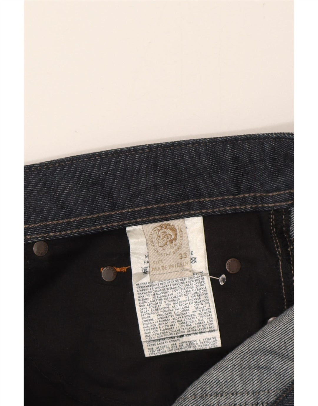 Diesel Męskie Proste Dżinsy W33 L34 Granatowe Bawełniane