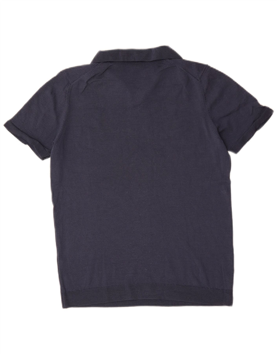 Męski sweter polo Massimo Dutti z krótkim rękawem i dekoltem w kolorze średniego granatu
