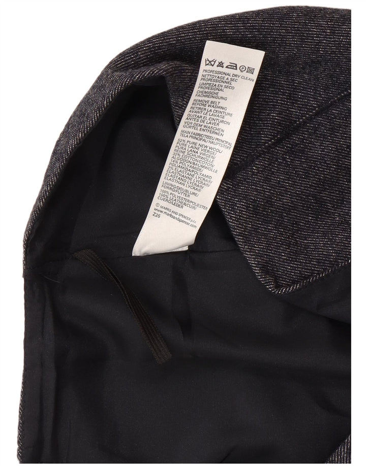 Marks & Spencer Damska spódnica midi UK 14 Medium W30 Granatowa wełna