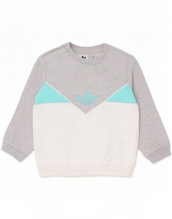 Bluza chłopięca Adidas Baby Graphic 12-18 miesięcy Szara, z blokami kolorów