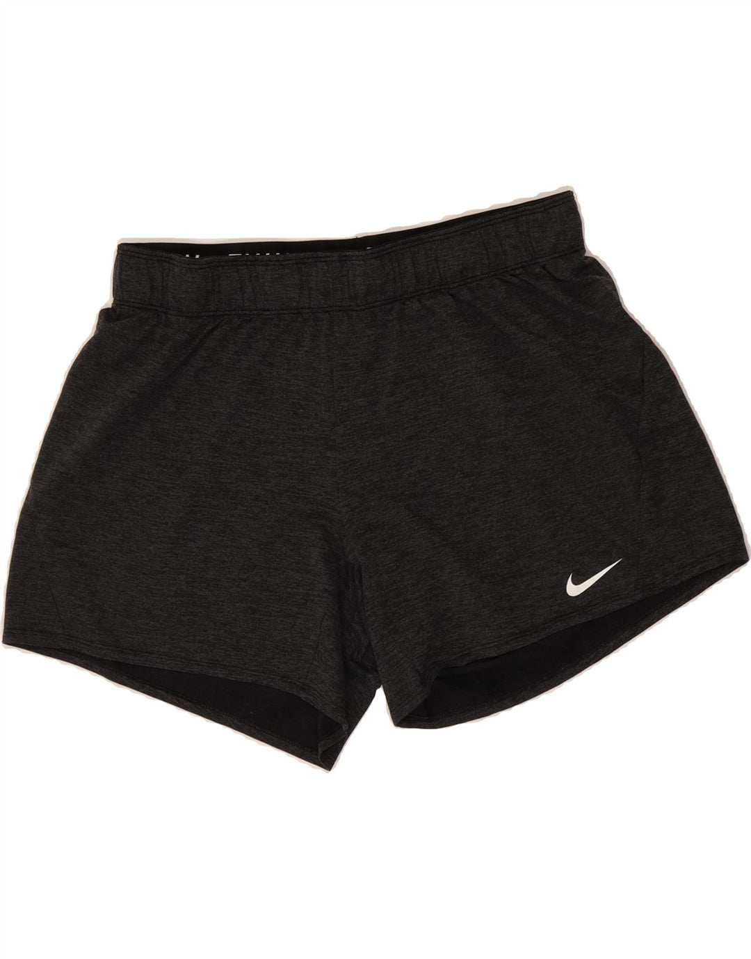 NIKE Womens Dri Fit Graphic Sport Shorts UK 14 Large  Grey Polyester Vintage Nike and Second-Hand Nike from Messina Hembry 