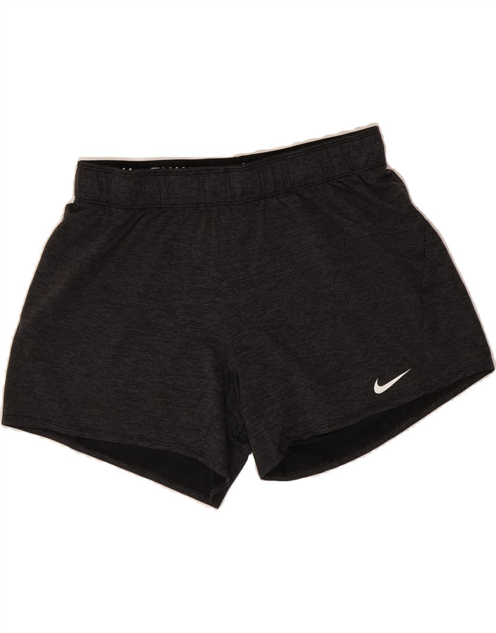 NIKE Womens Dri Fit Graphic Sport Shorts UK 14 Large  Grey Polyester Vintage Nike and Second-Hand Nike from Messina Hembry 