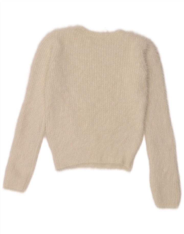 Damski sweter Zara z okrągłym dekoltem UK 12, średni złamanej bieli
