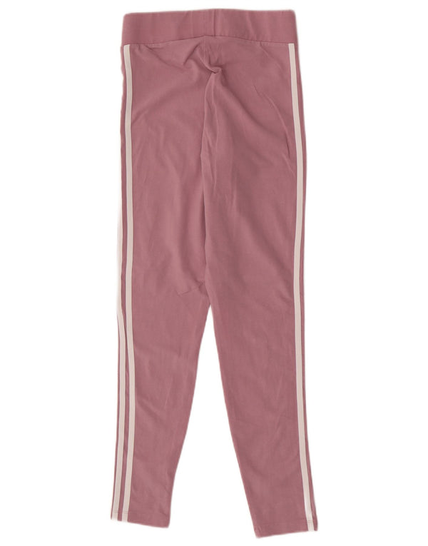 Damskie legginsy Adidas Graphic UK 10 Małe, różowe, bawełniane sportowe paski