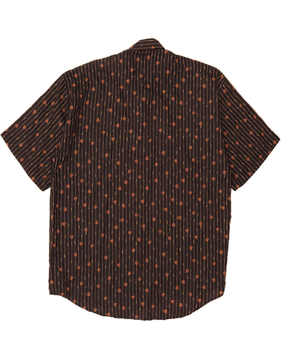 KANTAROS Mens Short Sleeve Shirt Medium Brown Floral Viscose Vintage Kantaros and Second-Hand Kantaros from Messina Hembry 