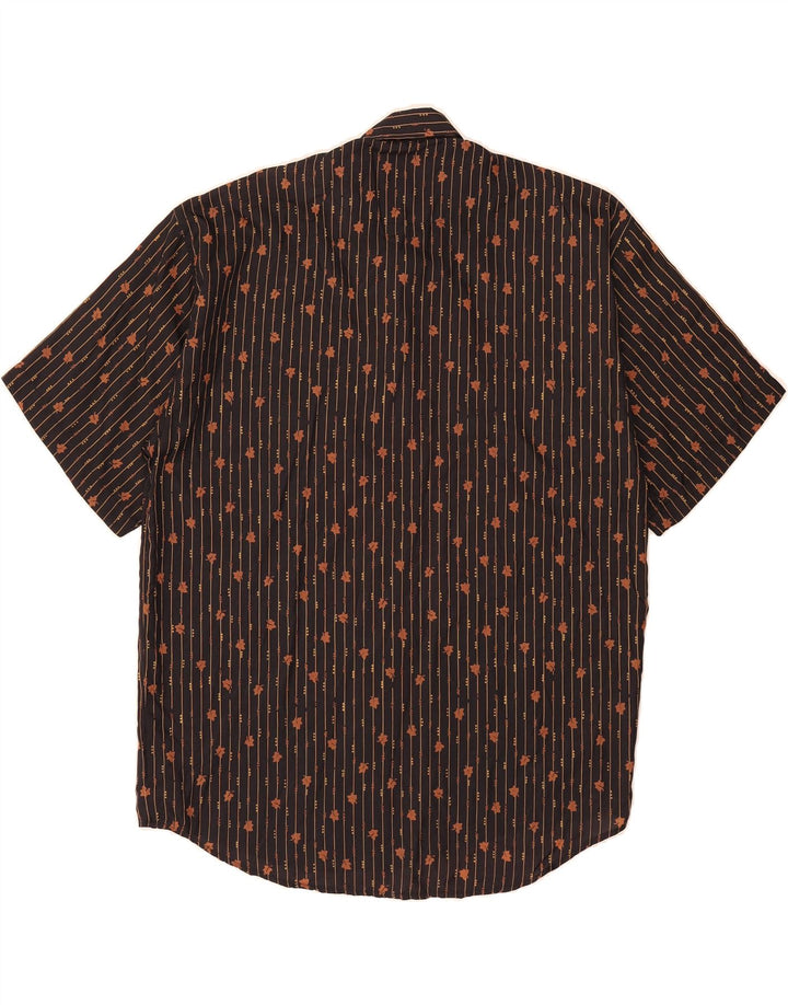 KANTAROS Mens Short Sleeve Shirt Medium Brown Floral Viscose Vintage Kantaros and Second-Hand Kantaros from Messina Hembry 