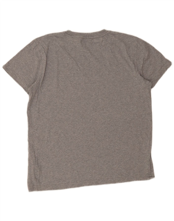 Męski T-shirt z grafiką Gant, duży, szary, bawełniany