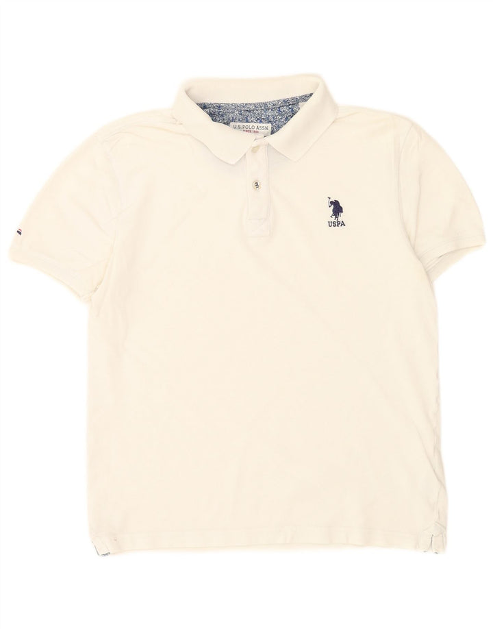 US Polo Assn. Koszula męska mała, biała, bawełniana