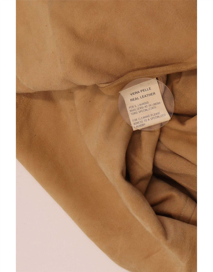 Damska skórzana kurtka Enrico Mandelli UK 18 XL, brązowa, klasyczna