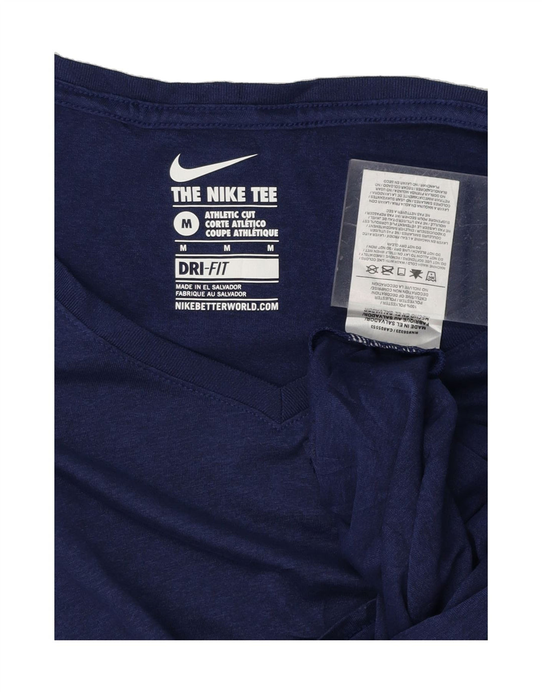 NIKE Womens Athletic Cut T-Shirt Top UK 12 Medium Navy Blue Polyester Vintage Nike and Second-Hand Nike from Messina Hembry 