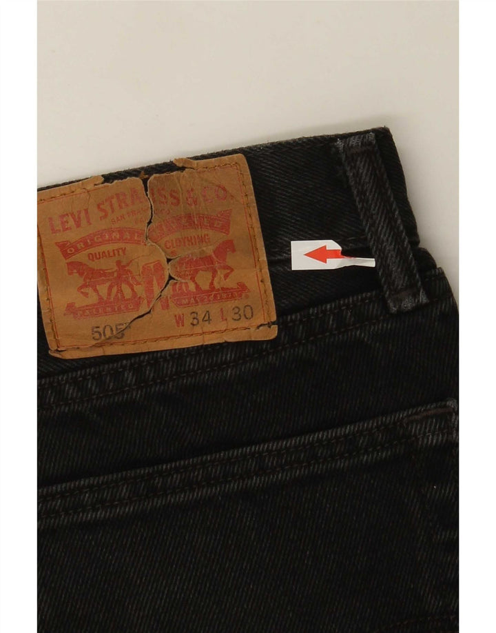 Męskie jeansy Levi's 505 Regular Straight W34 L30 Czarna bawełna