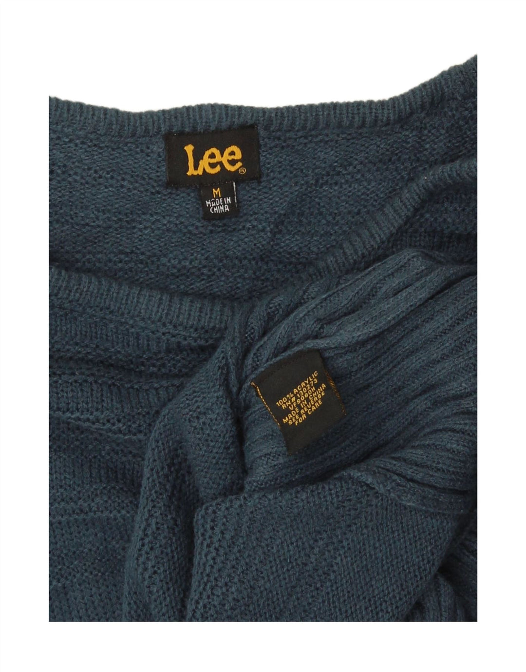 Damski sweter oversize Lee z dekoltem w łódkę UK 14 Średni niebieski akryl